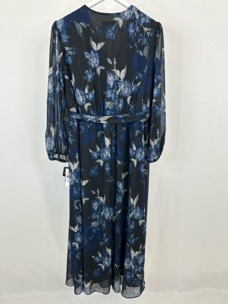 SIGNATURE BY ROBBIE BEE Size 18W Blue Print Women's Dress NWT