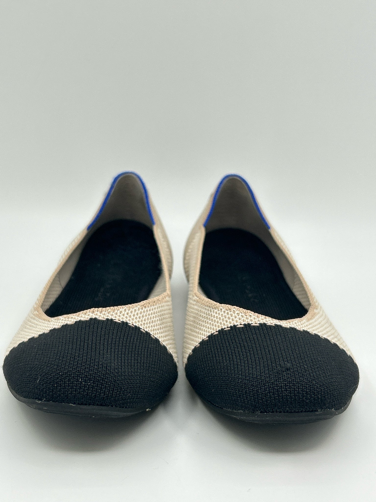 ROTHY'S Size 9.5W BEIGE AND BLACK Women Flats