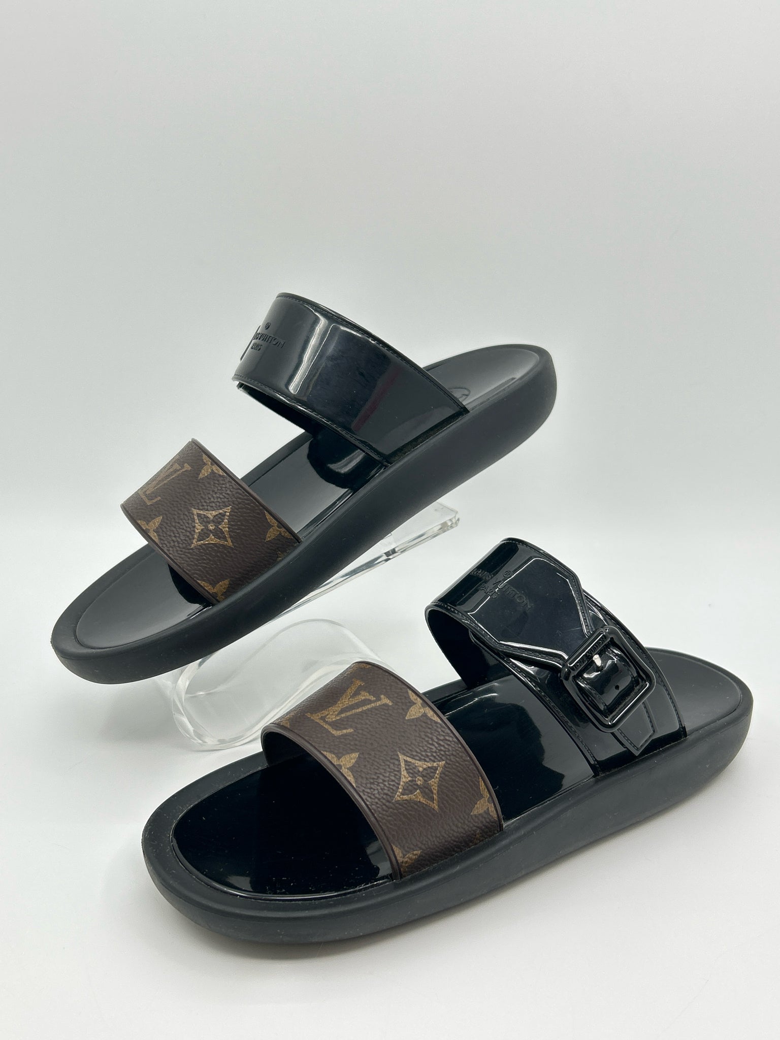 LOUIS VUITTON Size 41/11 Brown and Black Women Sandal