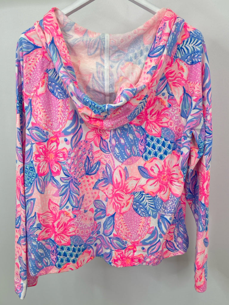 LILLY PULITZER Size XXL Pink Print Hoodie Pullover NWT