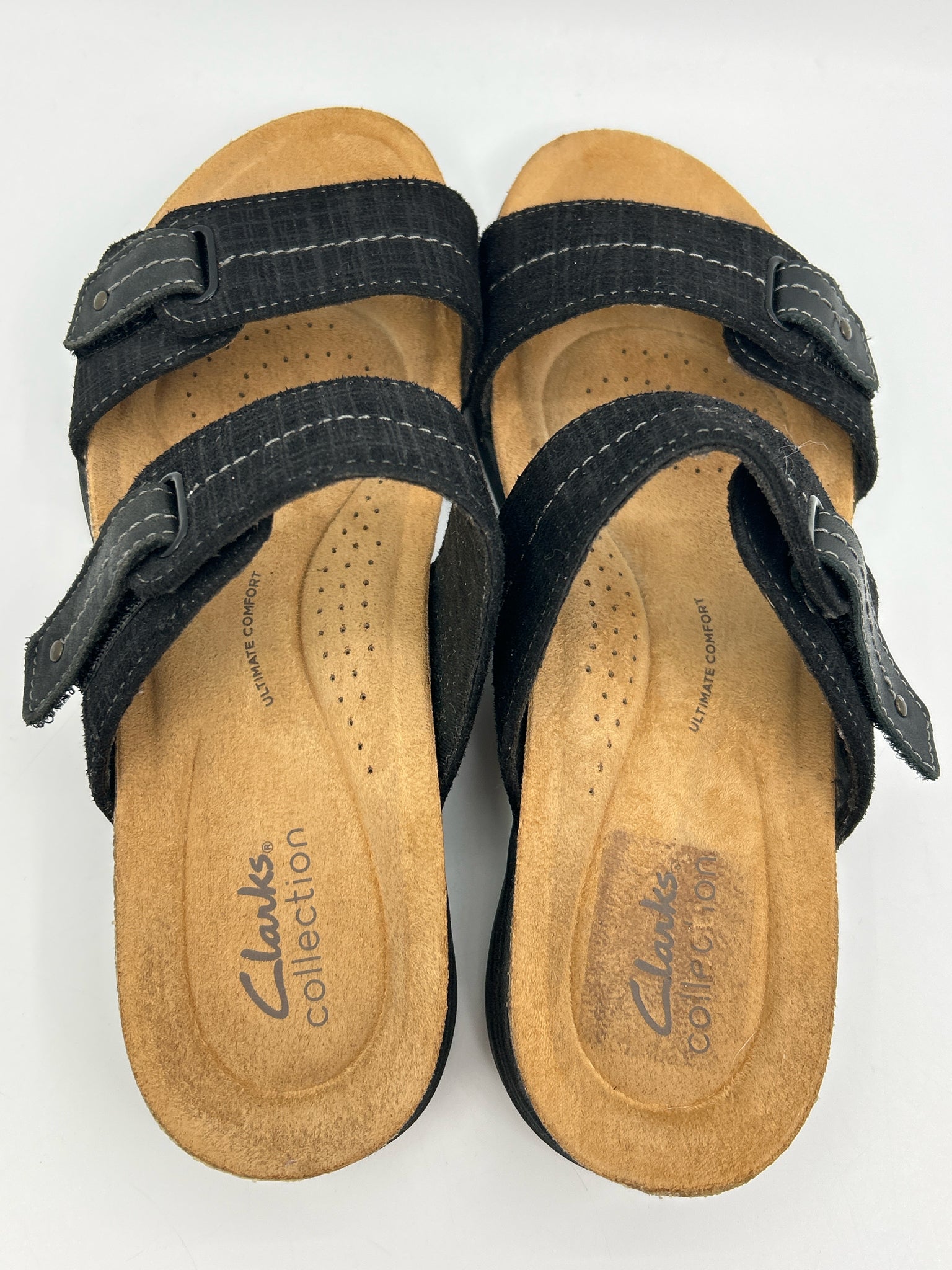 CLARKS Size 8.5 Black & Brown Women Sandal