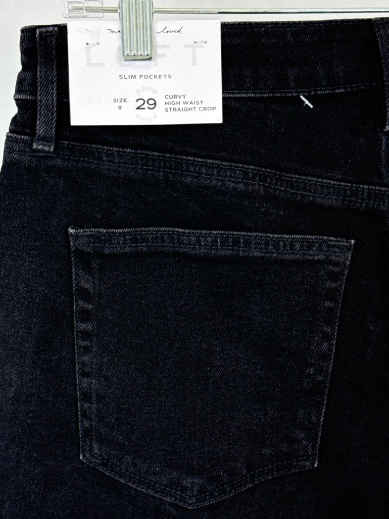 LOFT Size 29/8 BLACK DENIM Women jeans