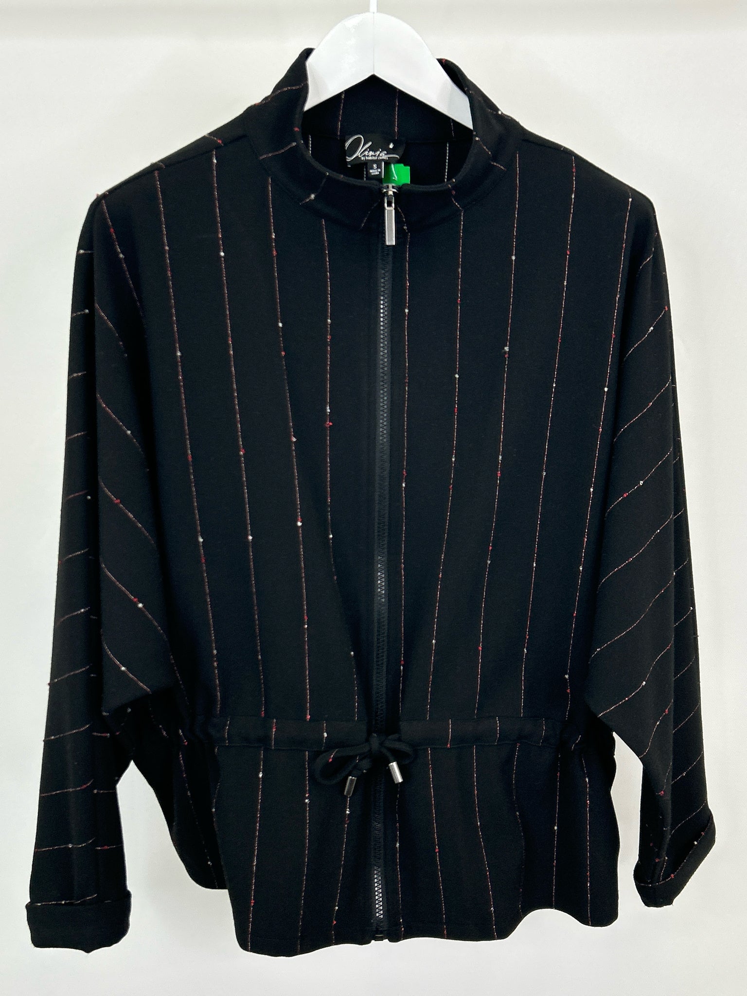 OLIVIA BY HABITAT CLOTHES Size S black striped Women Jacket