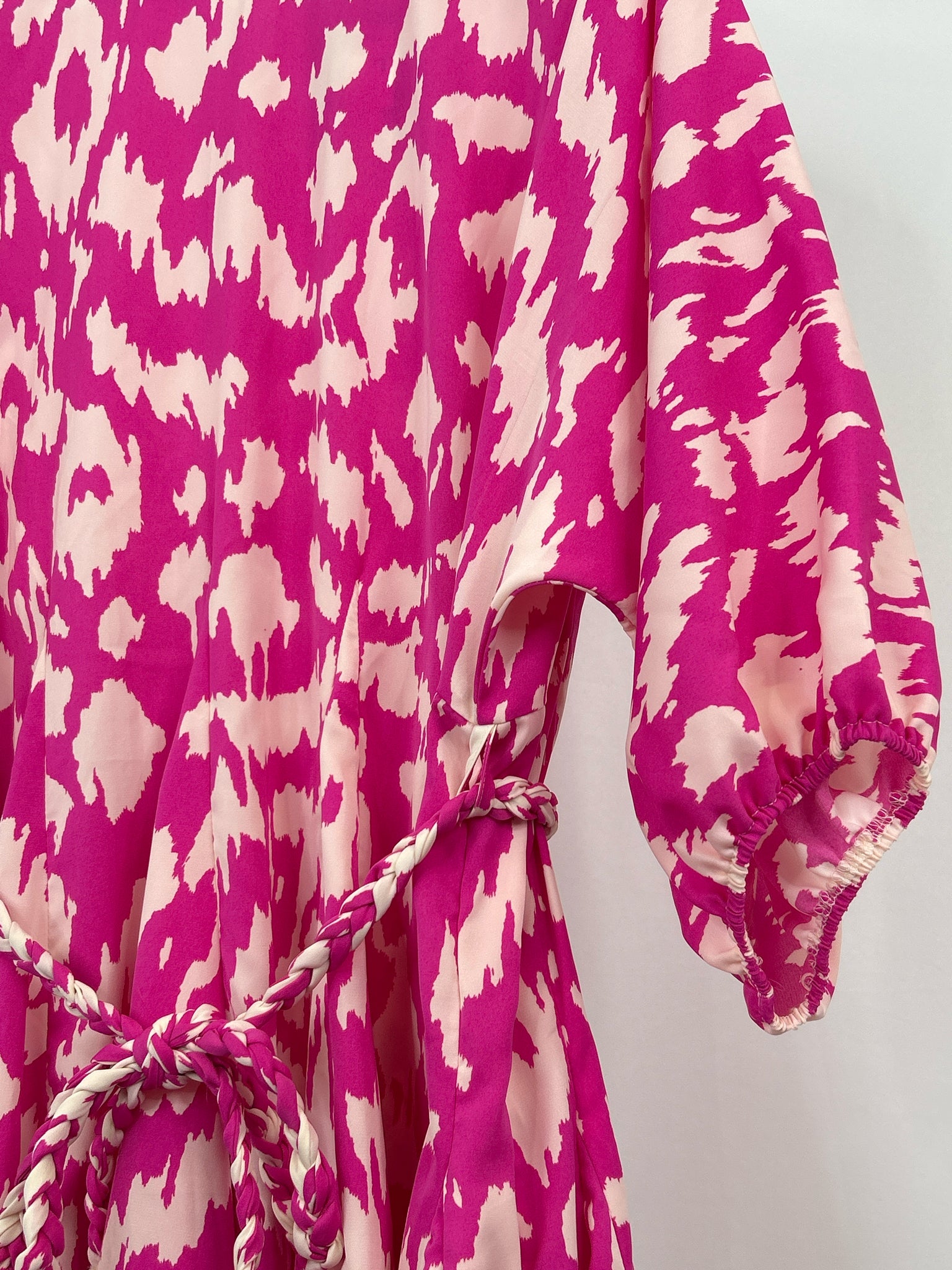 AAKAA Size L Fuschia Print Women Dress NWT