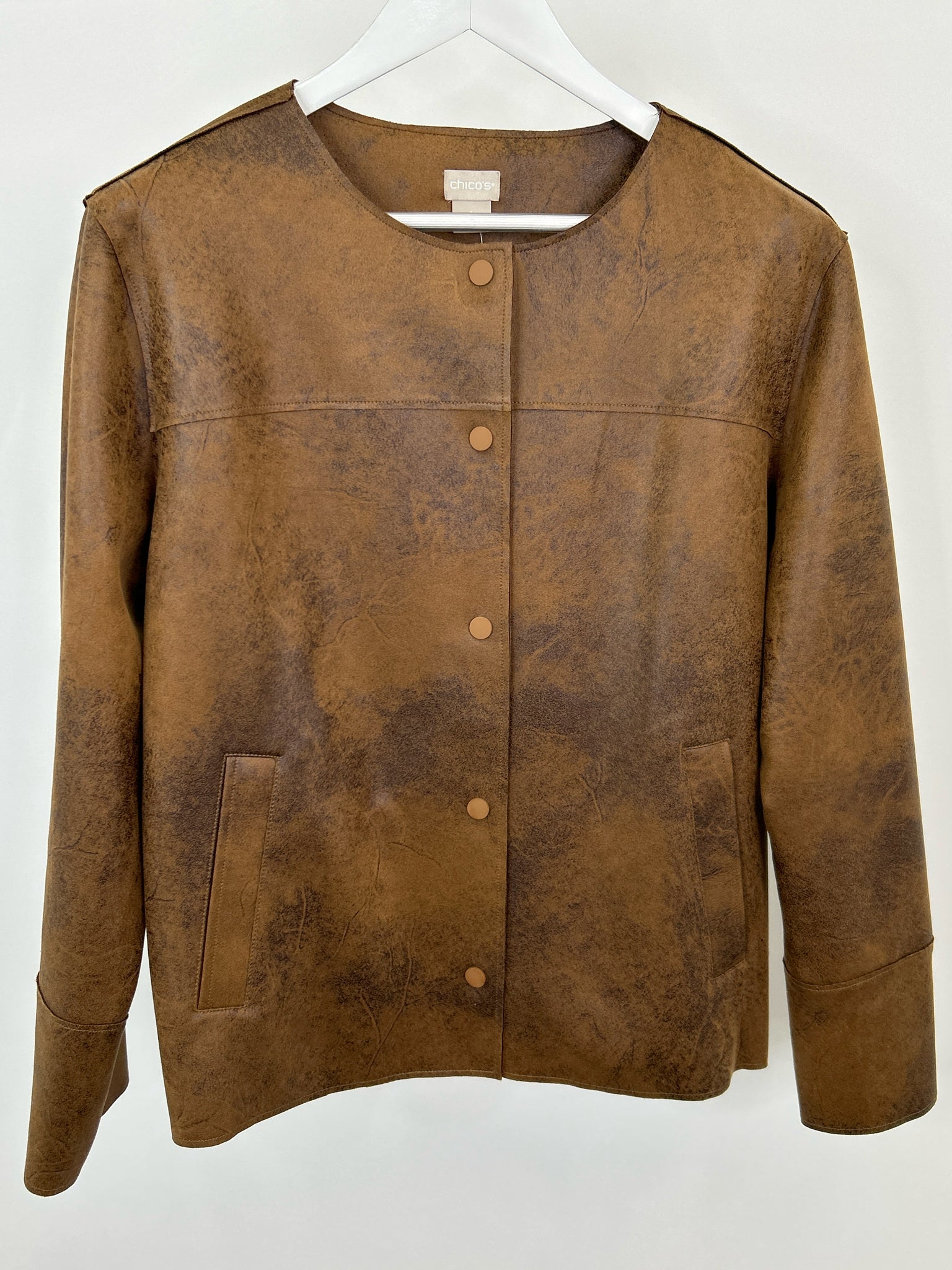 CHICO'S Size 20/22 Brown Women Jacket