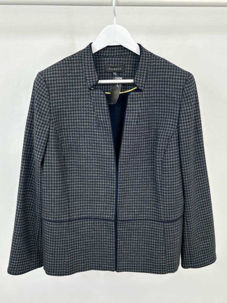 TALBOTS Women Size 16 Navy Print Jacket