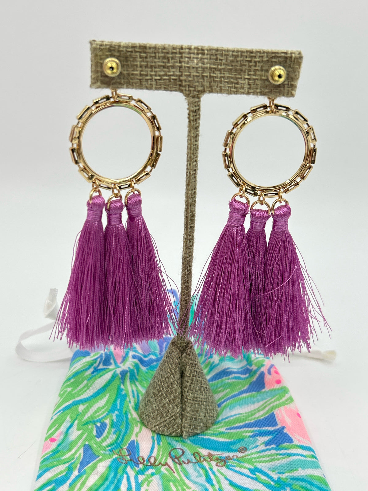 LILLY PULITZER NWT Gold and Purple Earrings