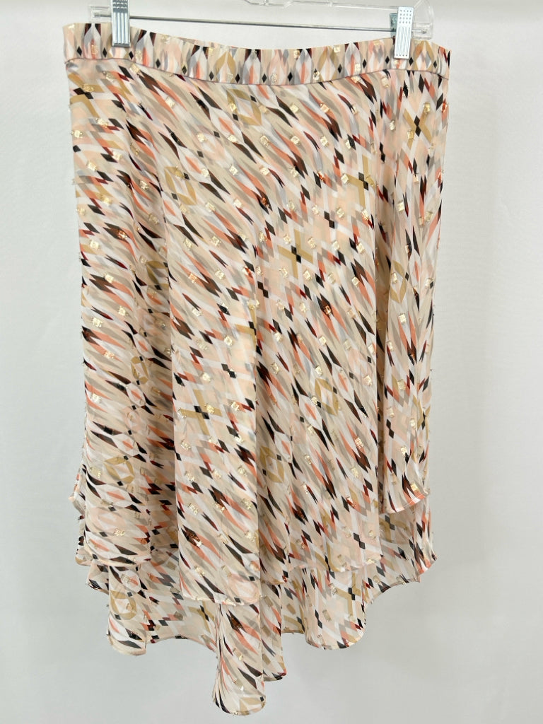 White House Black Market Size 12 Pink Print Skirt