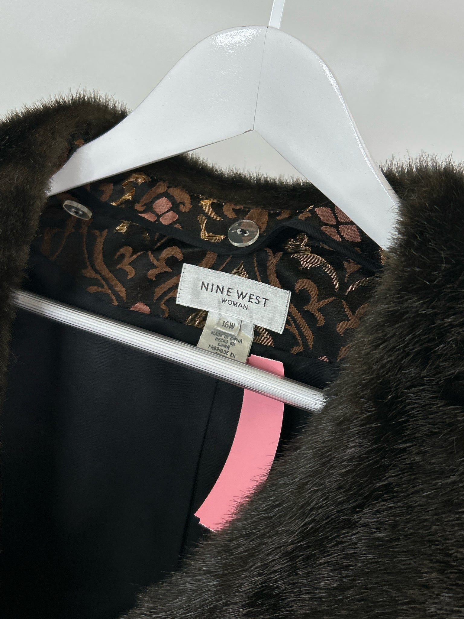 NINE WEST Size 16W Brown Metallic Women Jacket