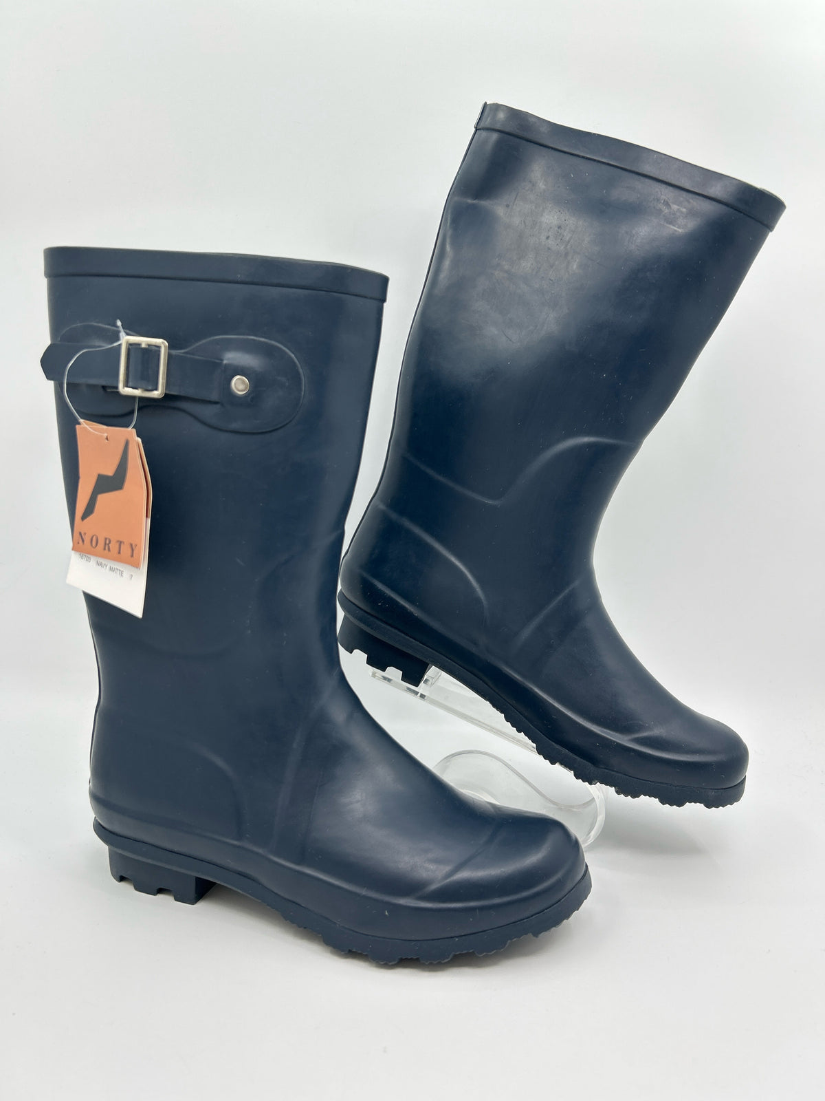 NORTY NWT Size 7 Navy Matte Women Rainboots