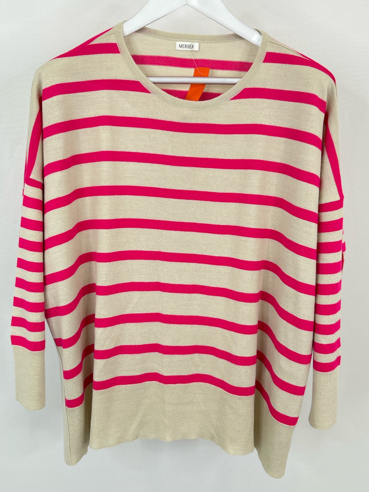 MERSEA One Size Pink Striped Women Sweater