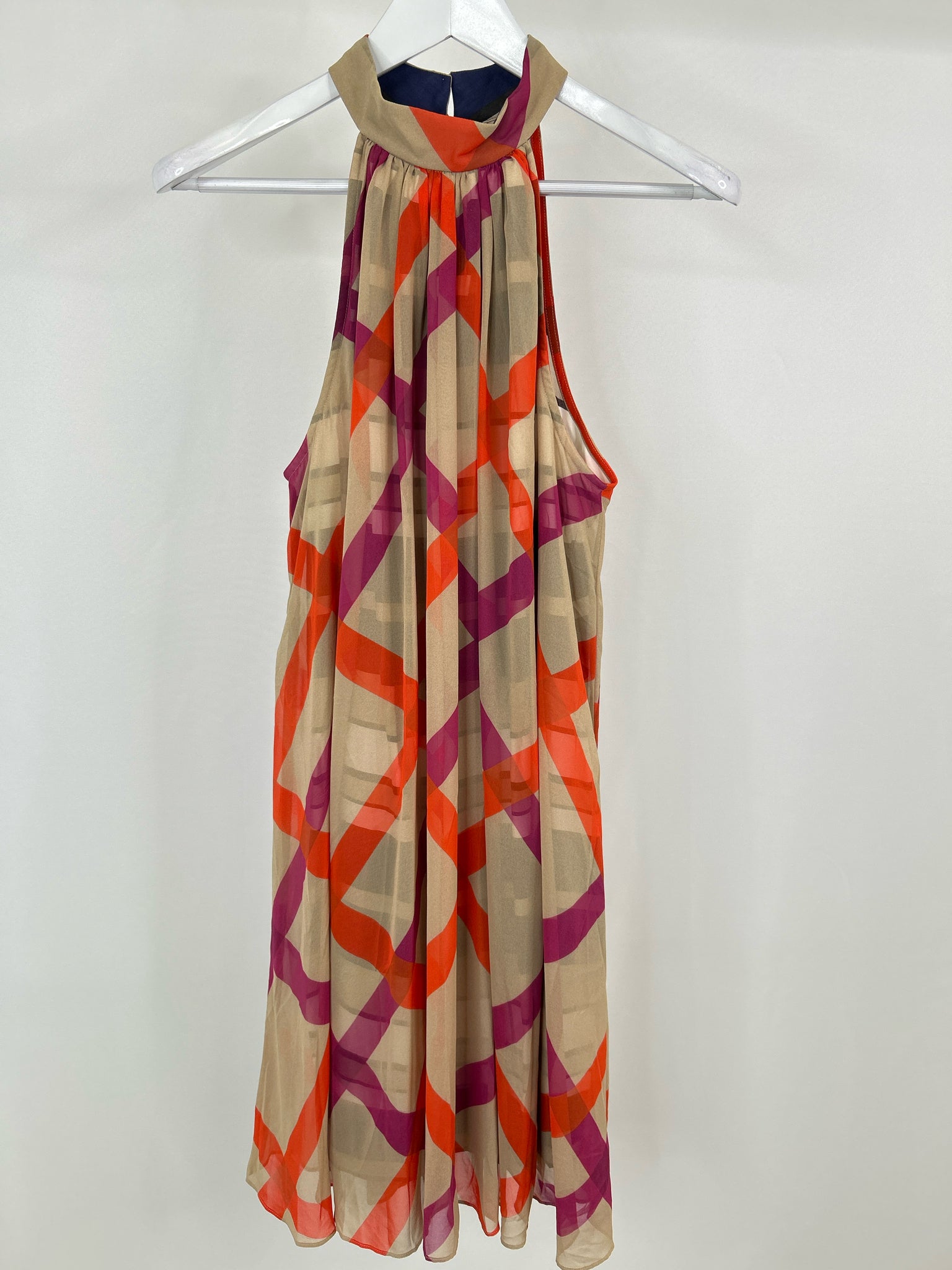 TRINA TURK Size L Beige Print Women Dress NWT