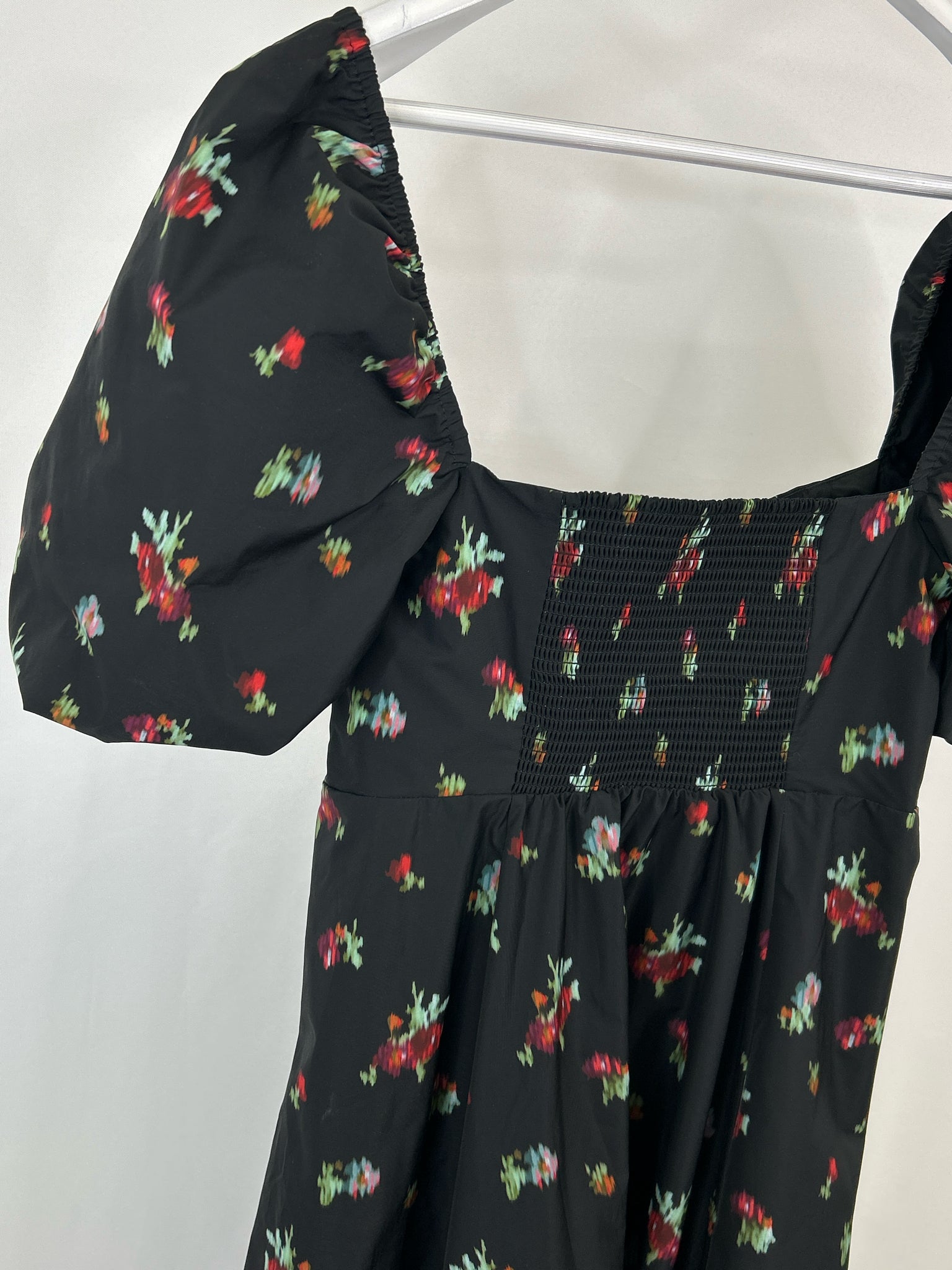 Hill House Size L Black Floral Women Dress