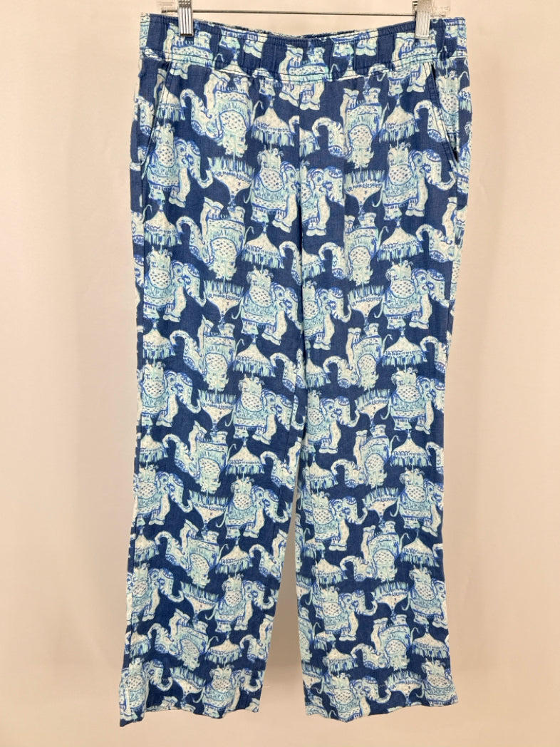 LILLY PULITZER Size M Blue Print Women Pants