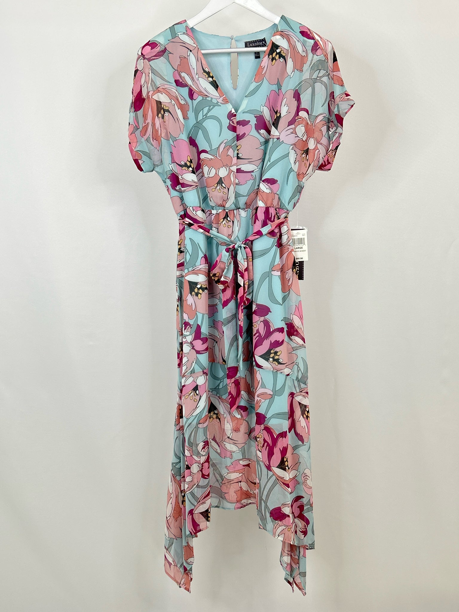 LUXOLOGY Size L BLUE AND PINK Women Dress