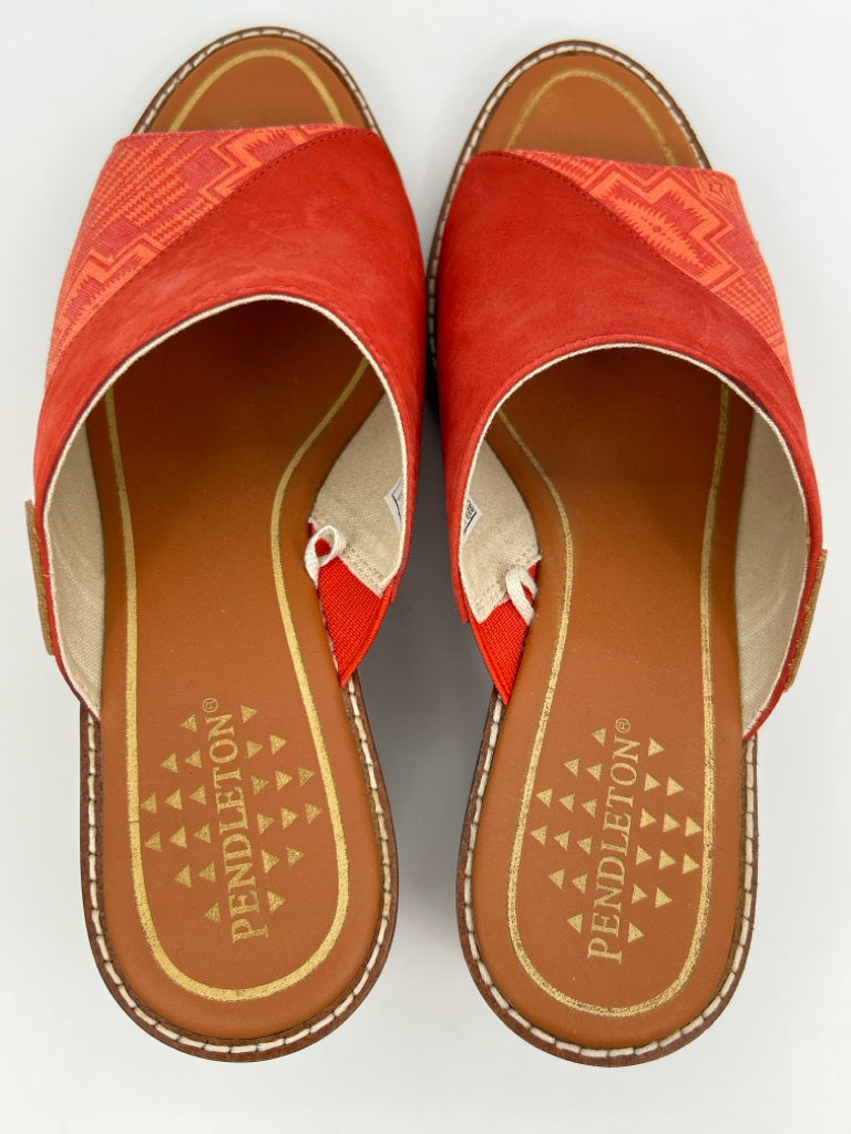 PENDLETON Size 7 Orange Red Sandal