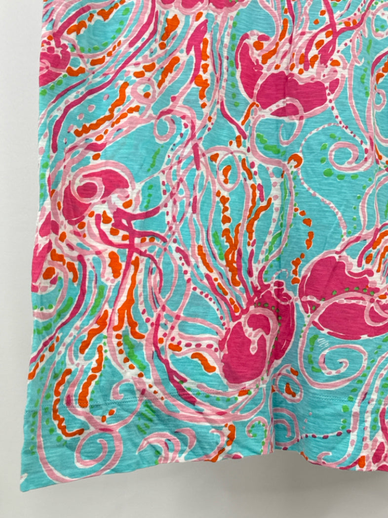 LILLY PULITZER Size L turquoise print Women Dress