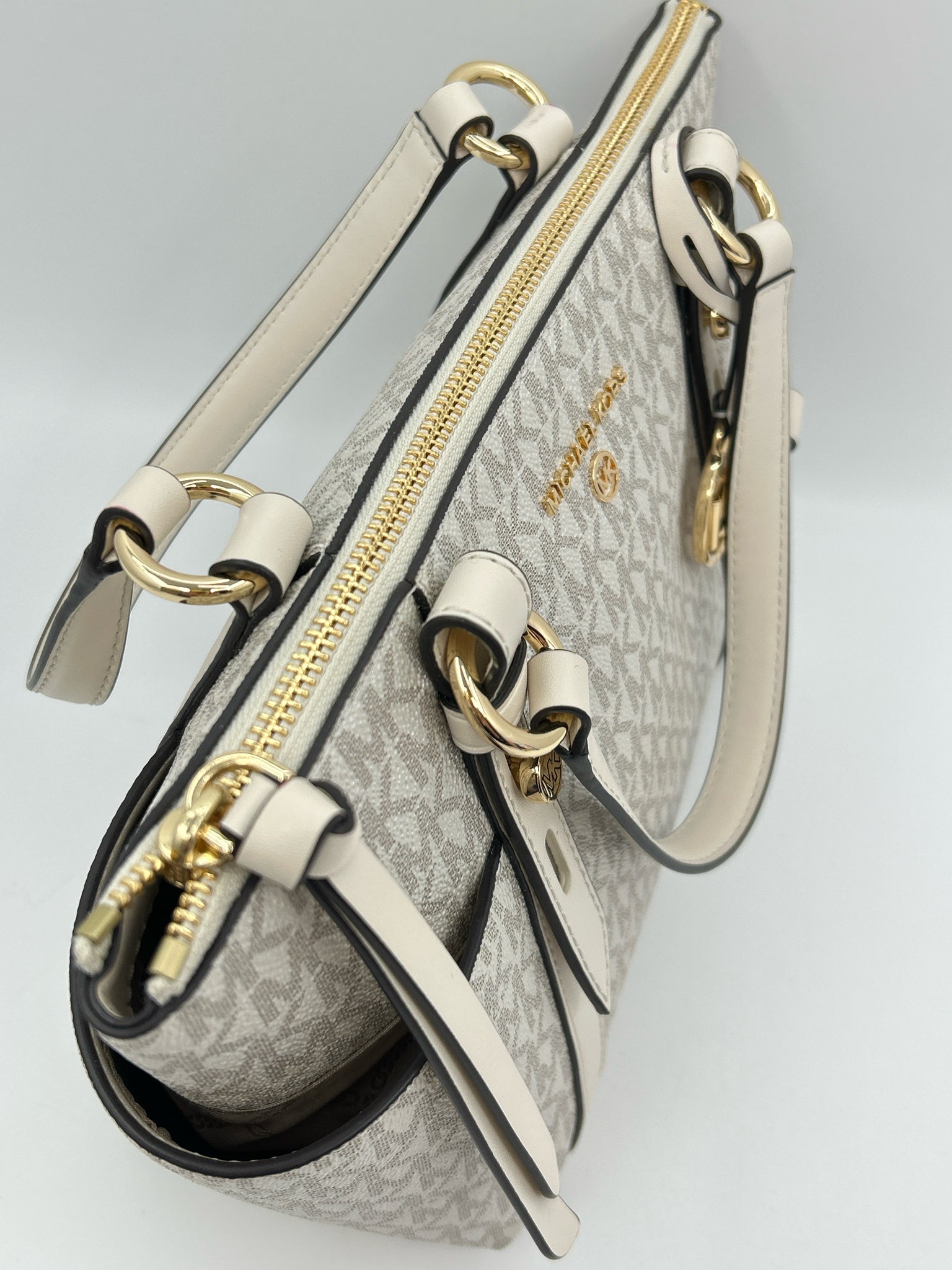 MICHAEL KORS WHITE AND GRAY Women Tote