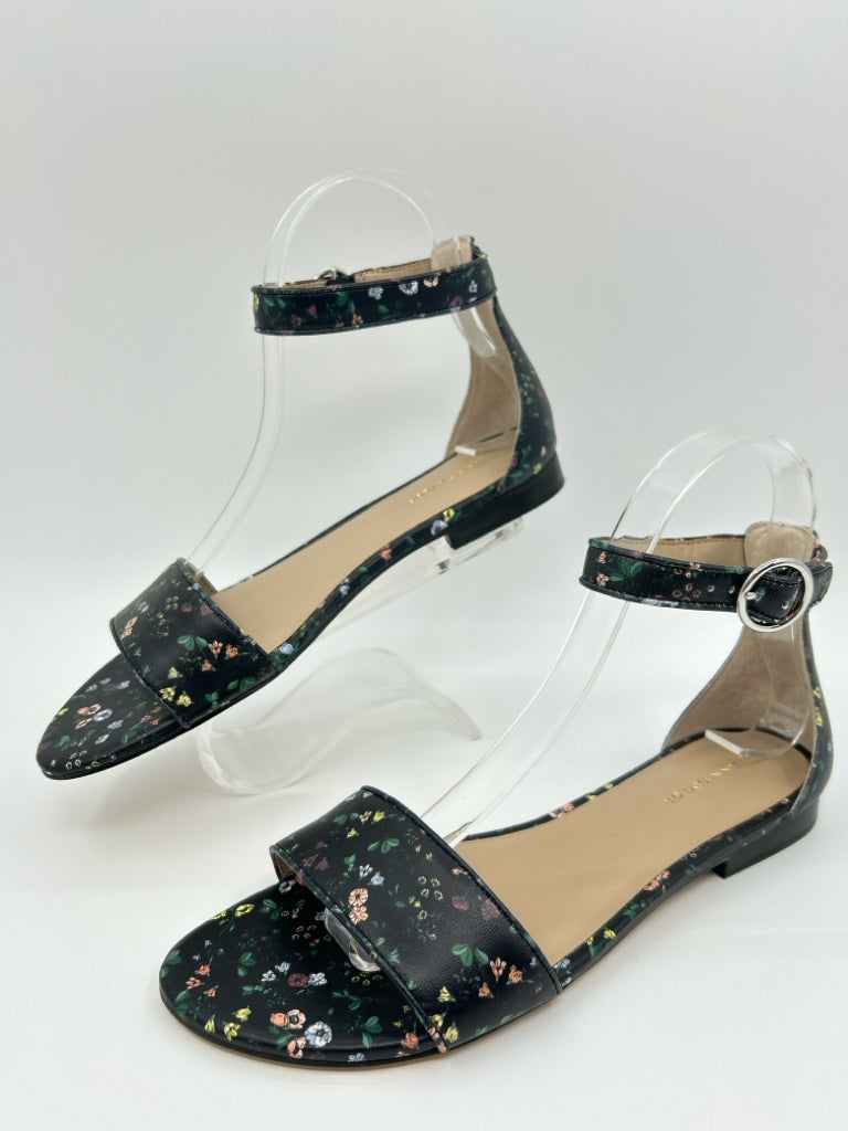 ANN TAYLOR Size 6.5M Black Floral Women's Sandal