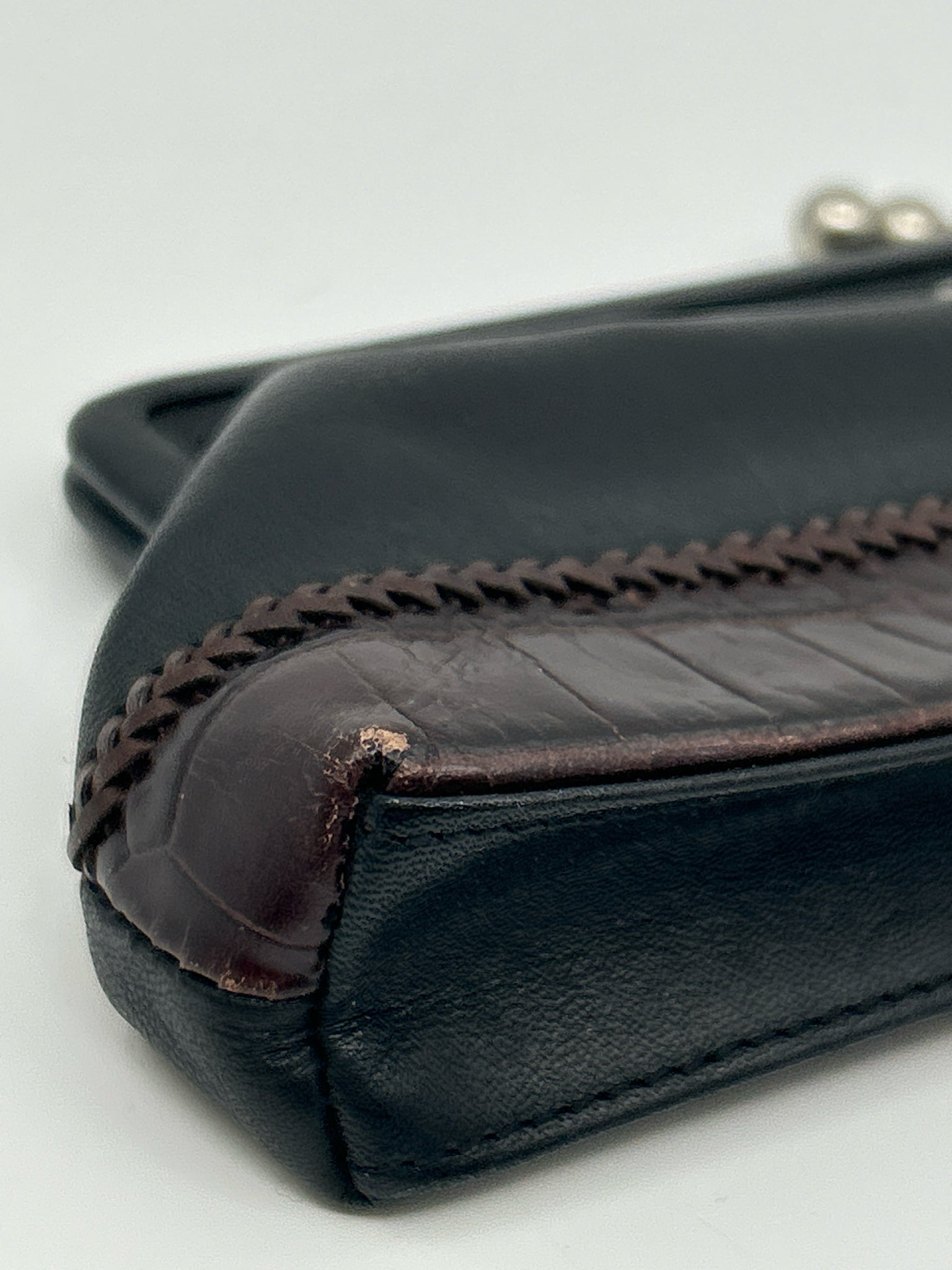 BRIGHTON black and brown Women Clutch