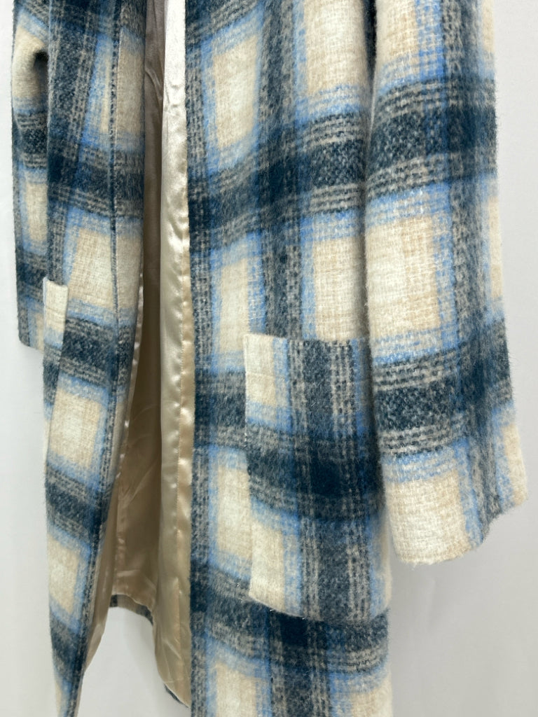 SUGAR LIPS Women Size S Blue Plaid Coat