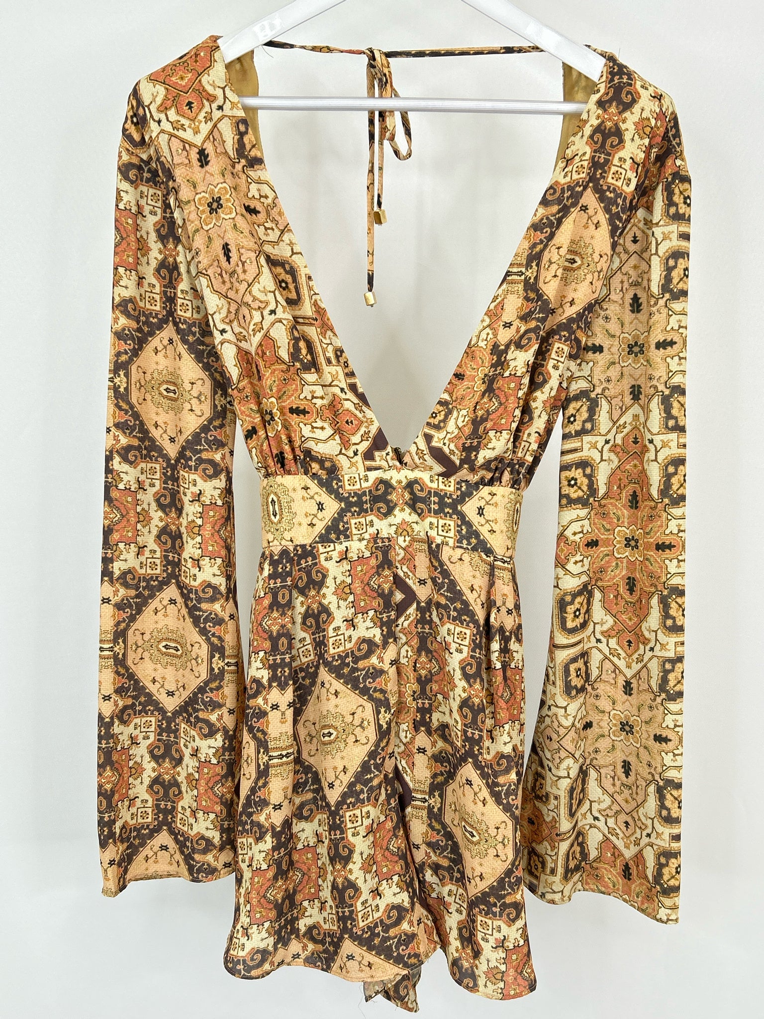 BEC & BRIDGE Size 6 Beige Print Women Romper