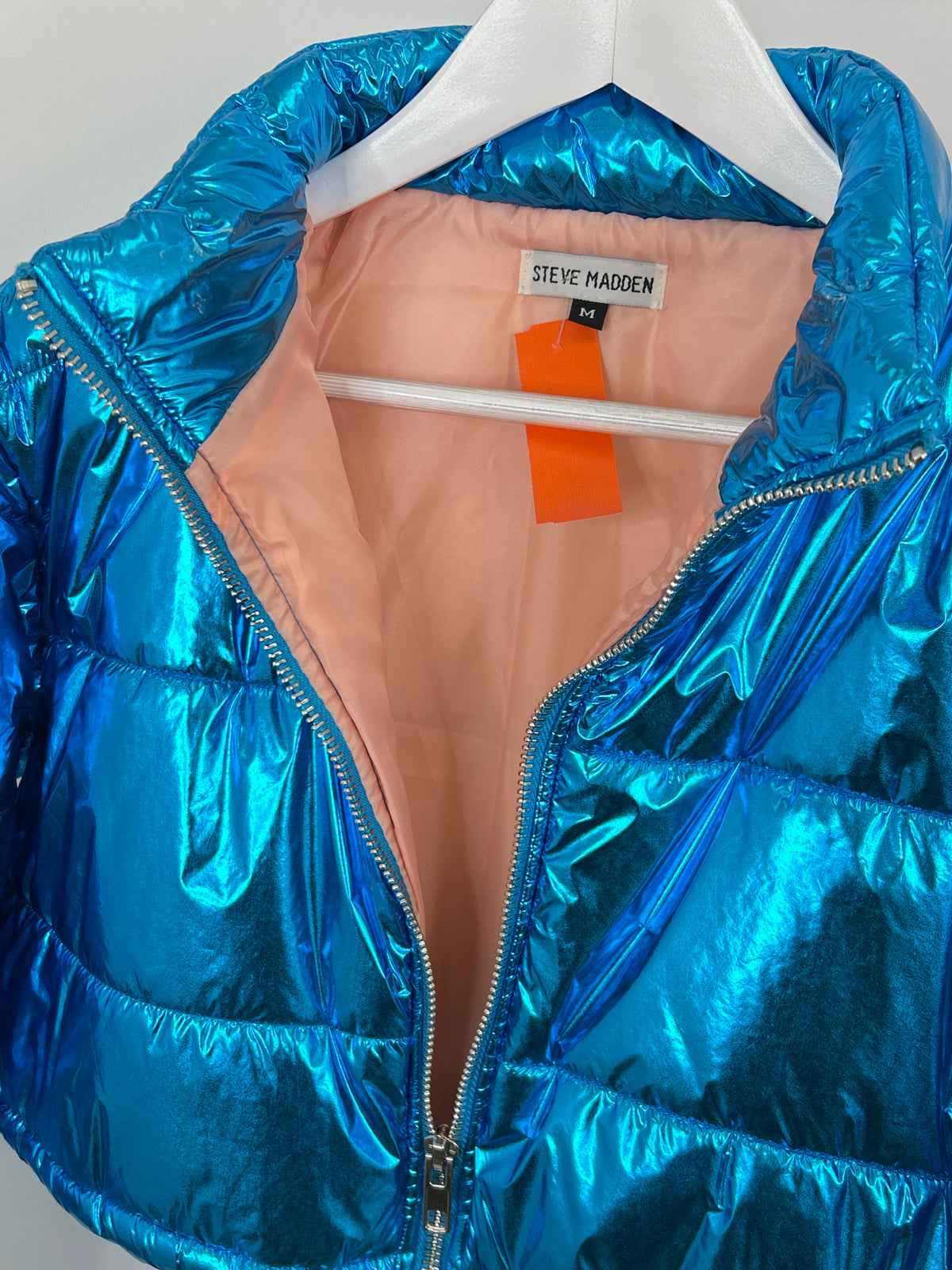 STEVE MADDEN Size M METALLIC BLUE Women Jacket