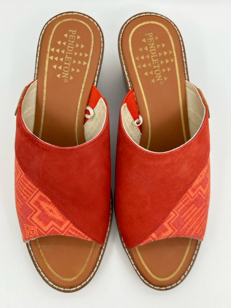 PENDLETON Size 7 Orange Red Sandal