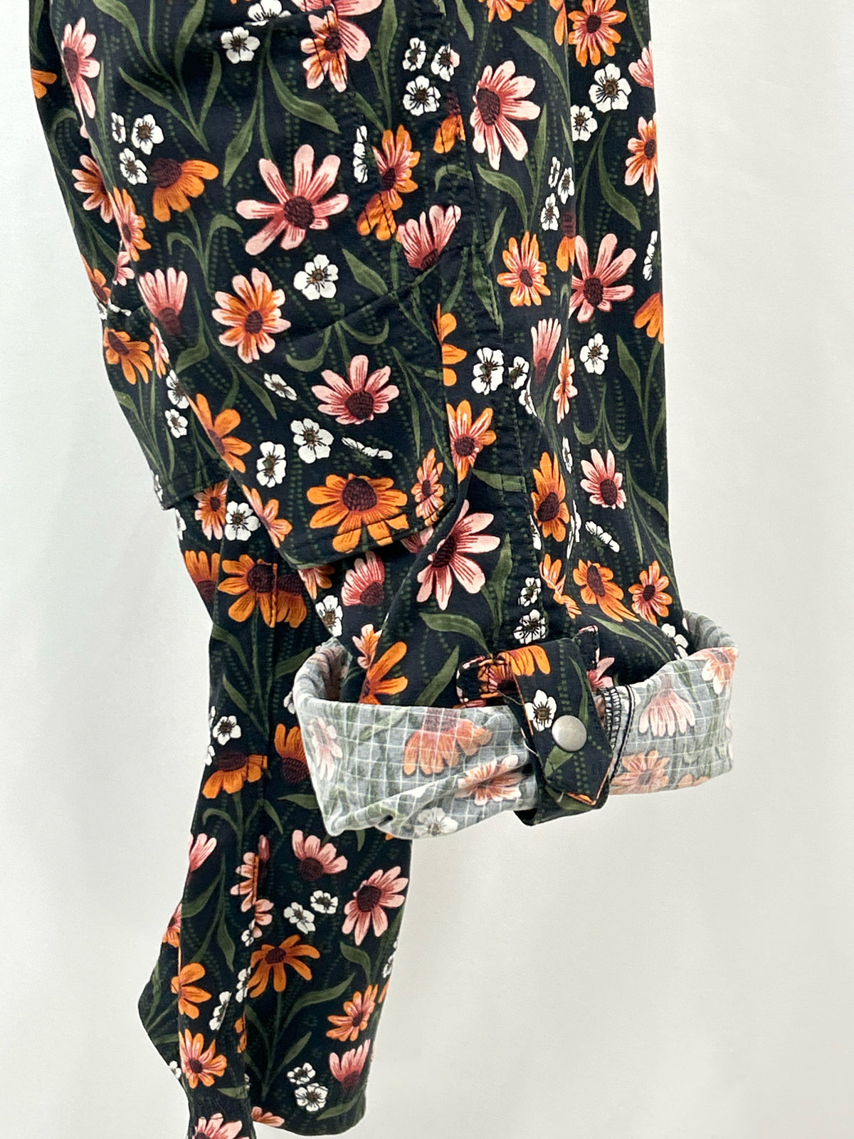 DULUTH TRADING COMPANY Size L Black Floral Women Overall