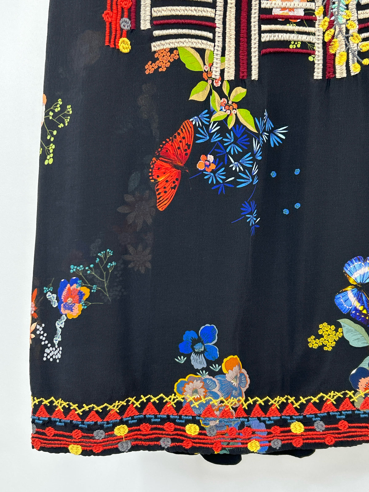JOHNNY WAS Size XS Black Embroidered Women 2-Piece w/dress