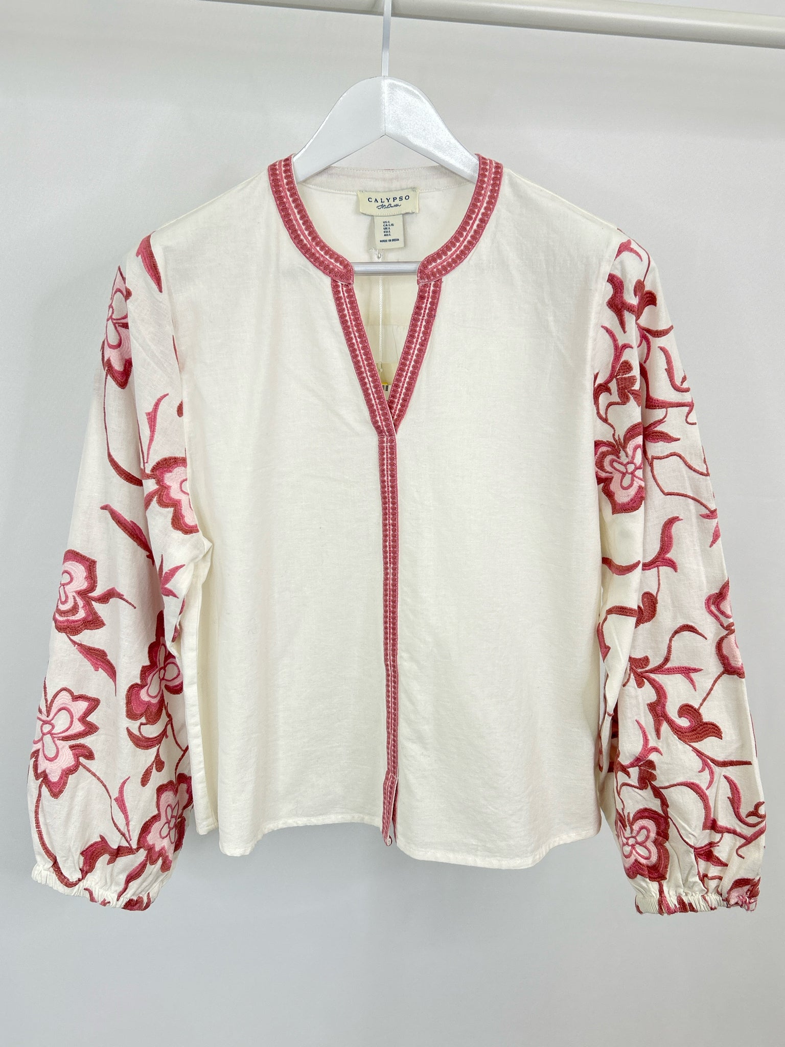 calypso st barth Size L White and PINK Women Top