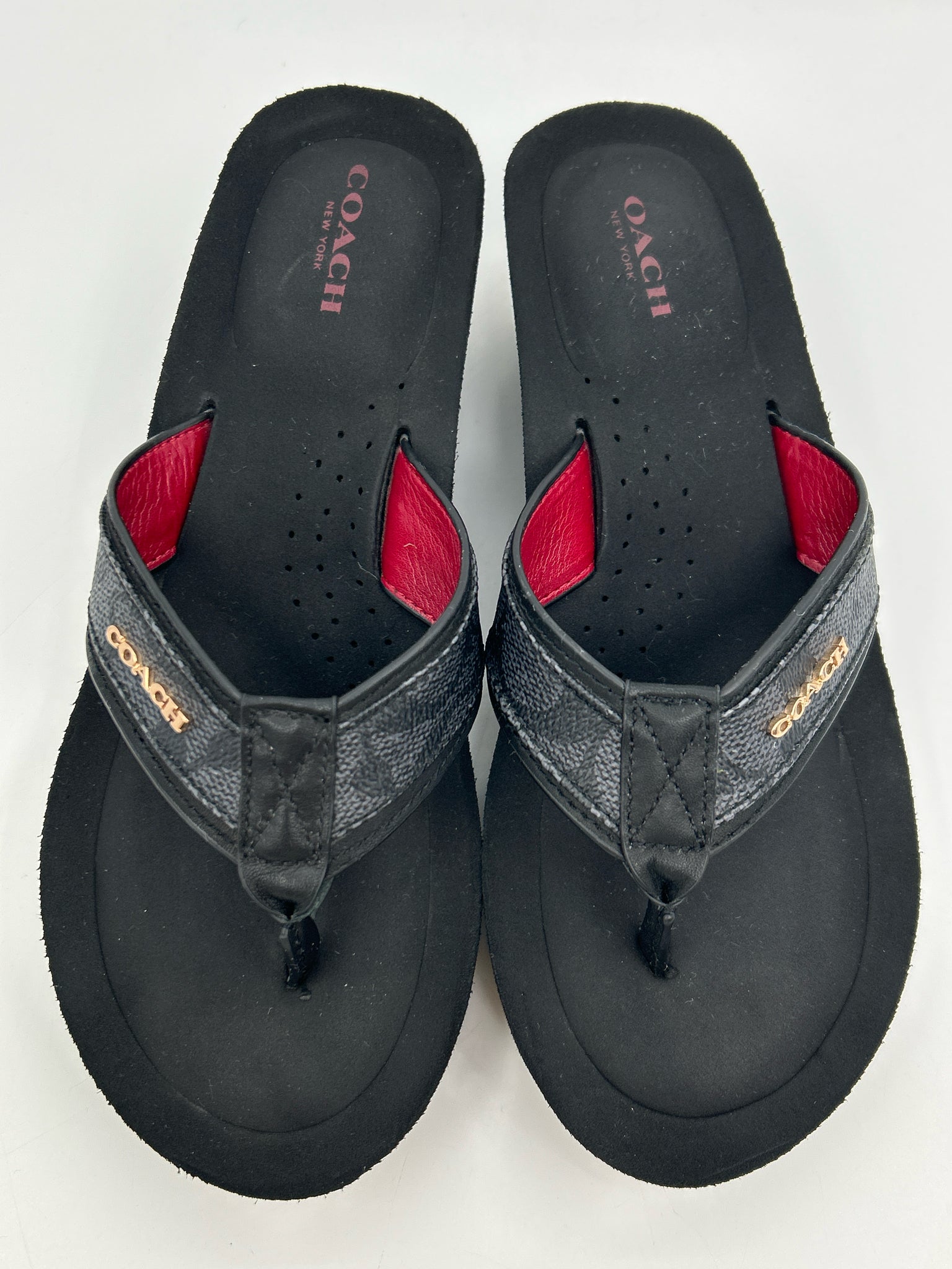 Coach Size 7.5M Black Women Sandal