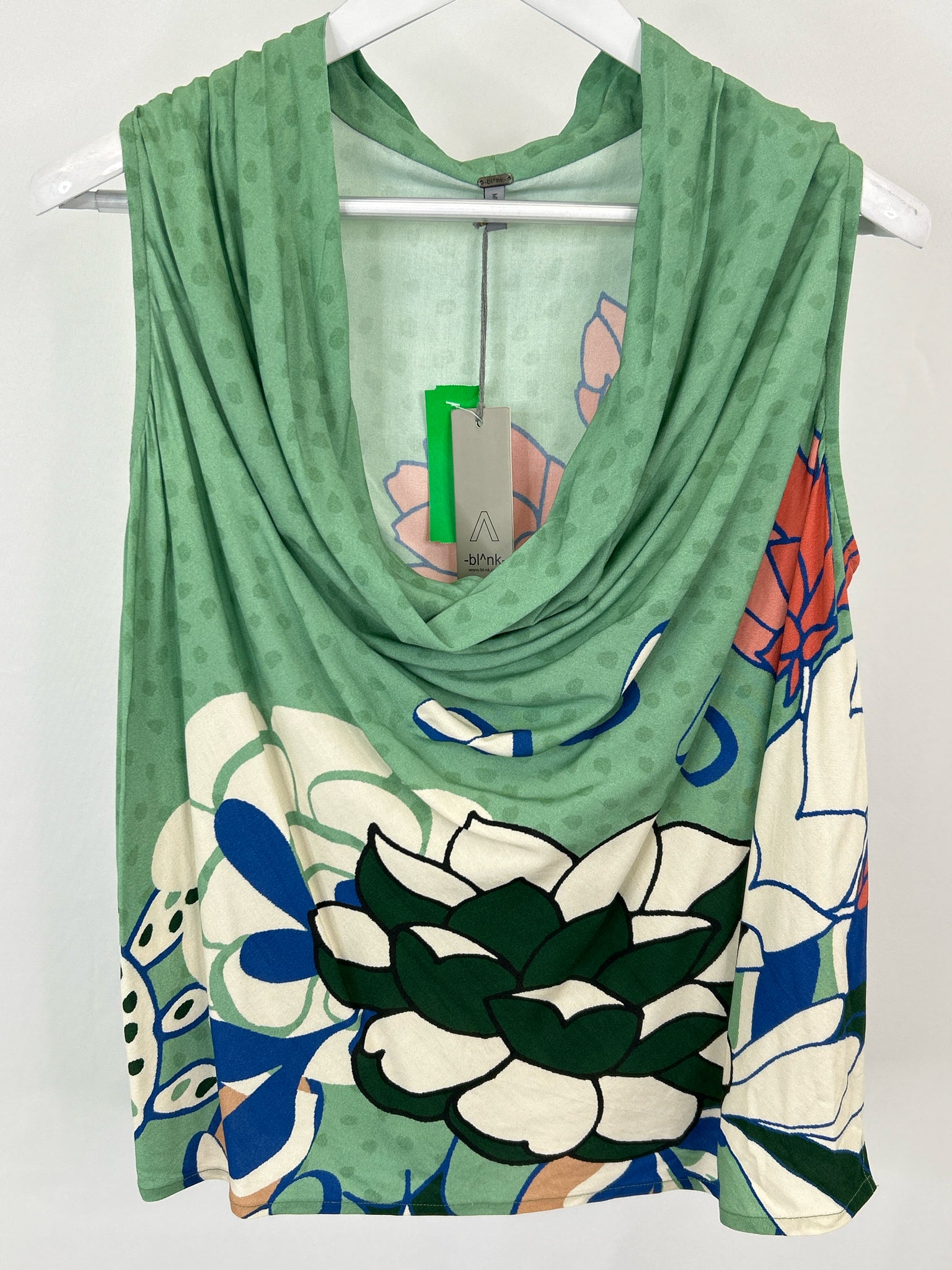 BLANK LONDON NWT Size M Green Print Women Top