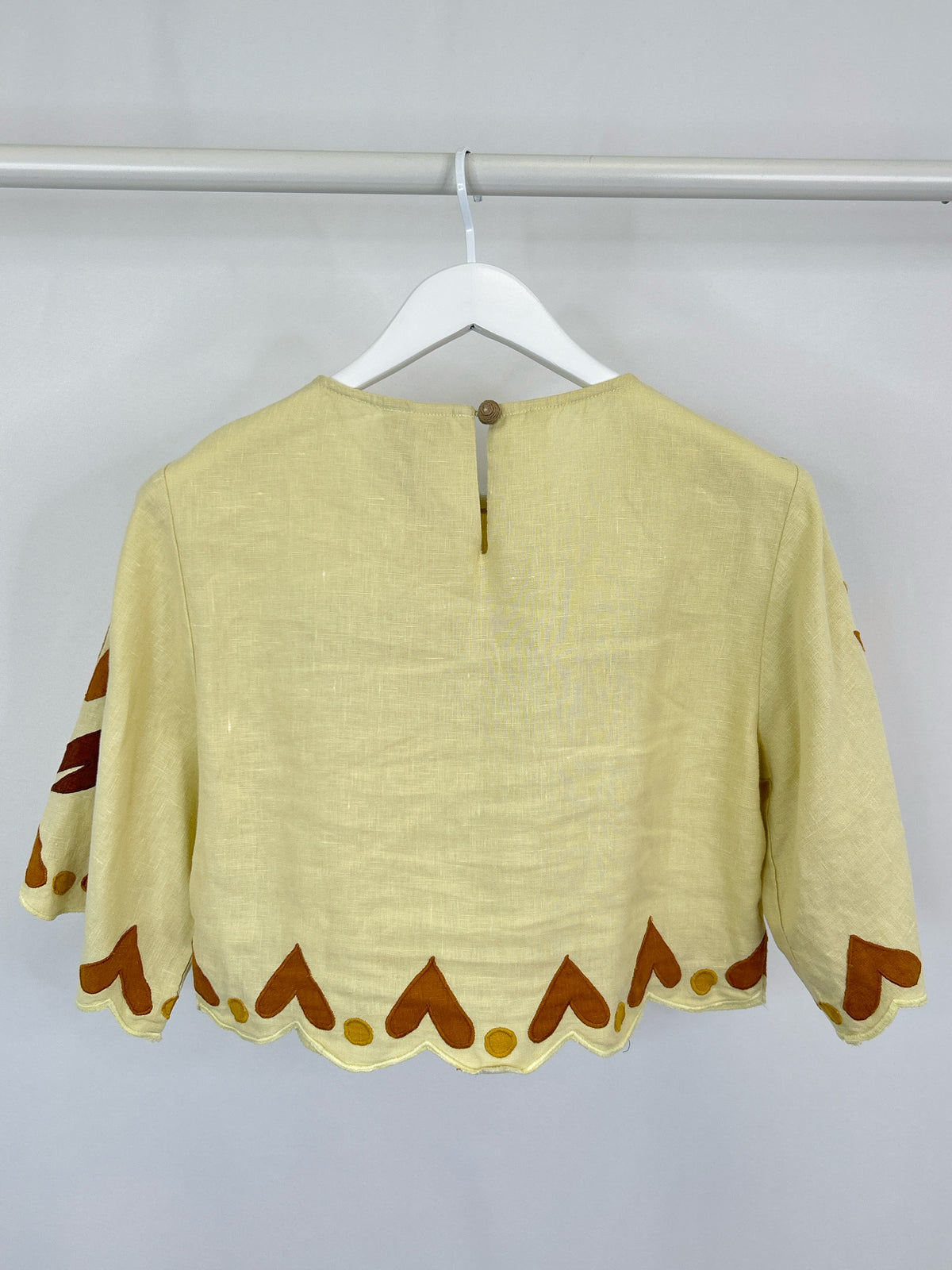 FARM RIO Size S Pale Yellow Women Top