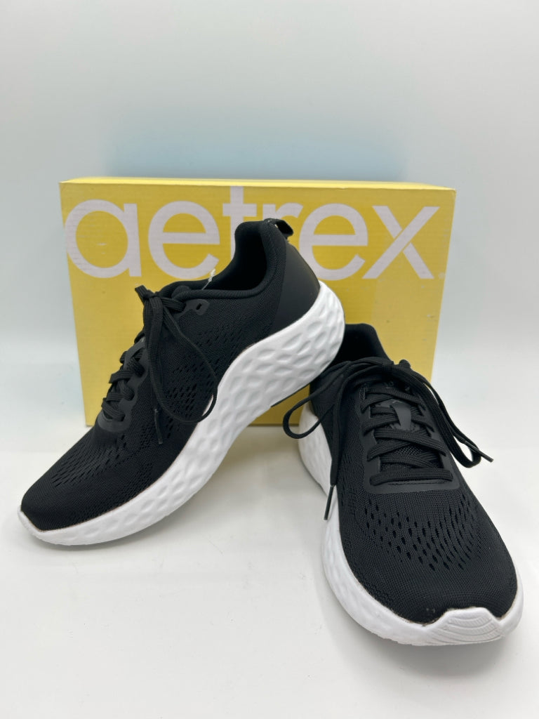 AETREX Women Size 7 Black Danika Arch Support Sneakers NIB