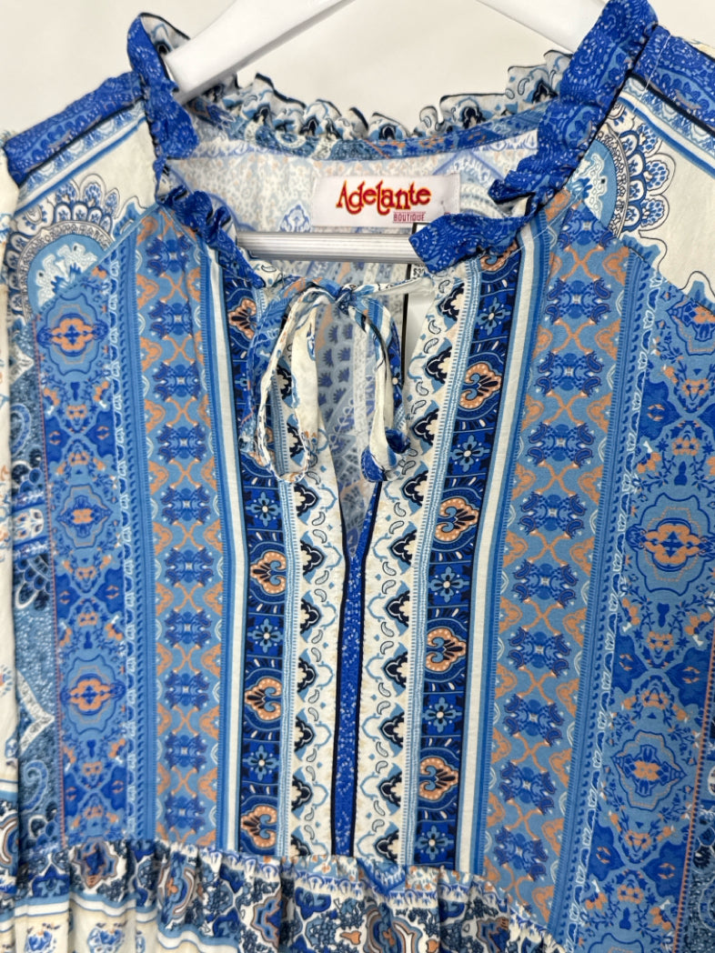 Adelante Size S WHITE AND BLUE Women Dress