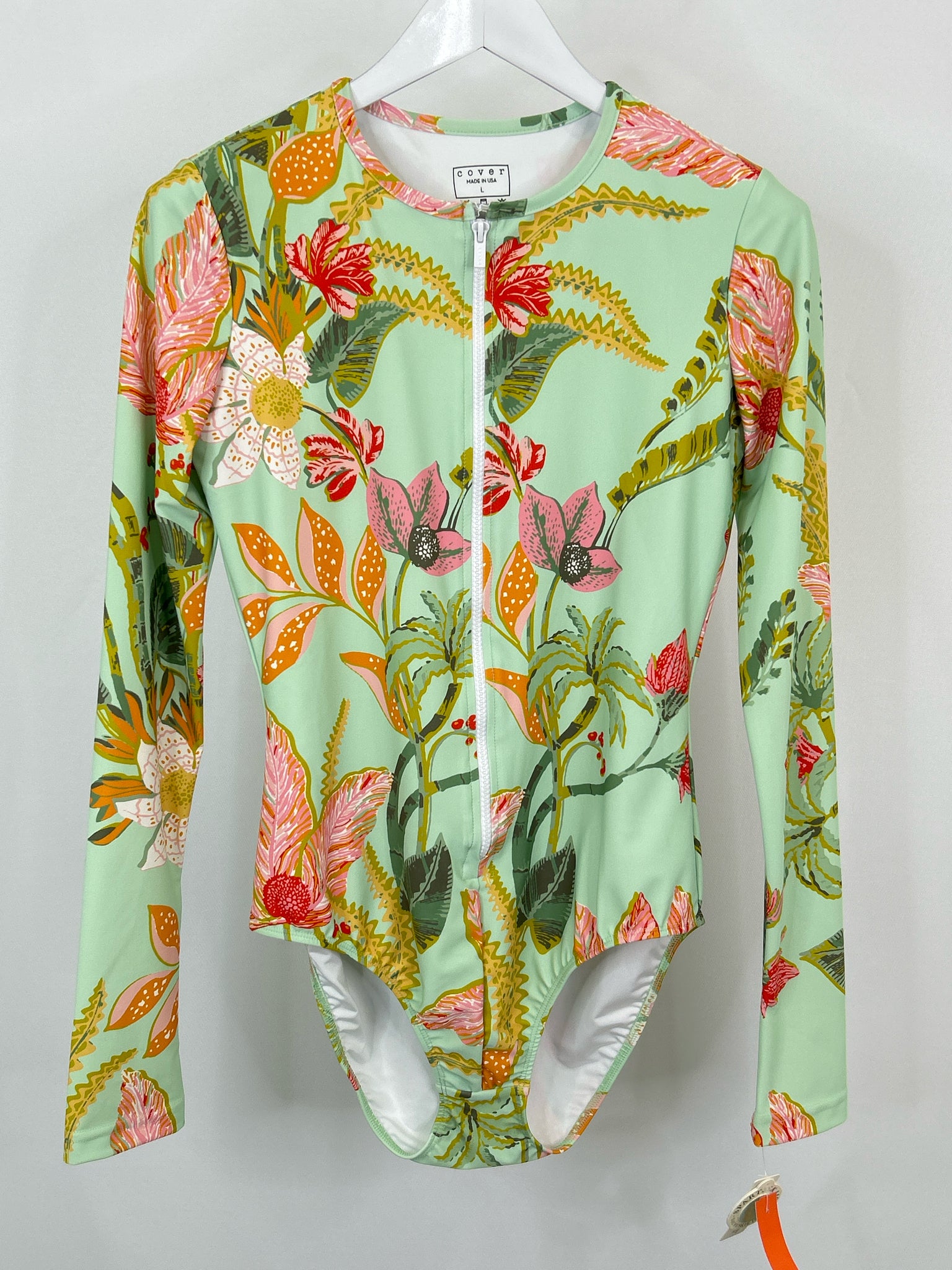 SPARTINA 449 Size L Green Print Women Bathing Suit NWT