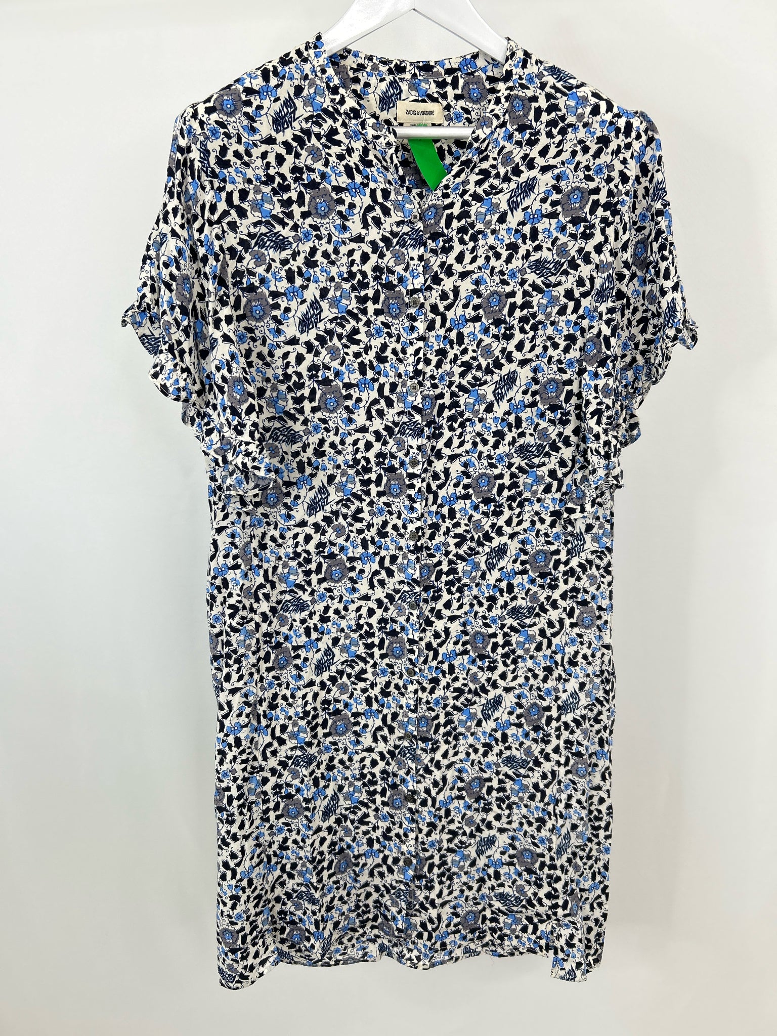 ZADIG&VOLTAIRE Size M Blue Print Women Dress