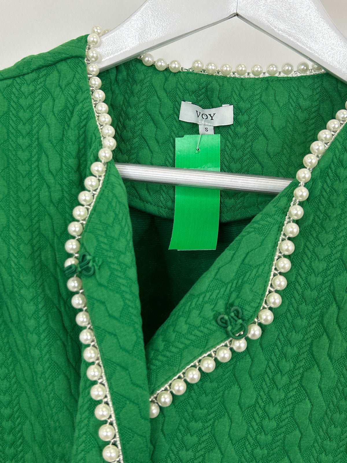 VOY Size S Green Women Cardigan