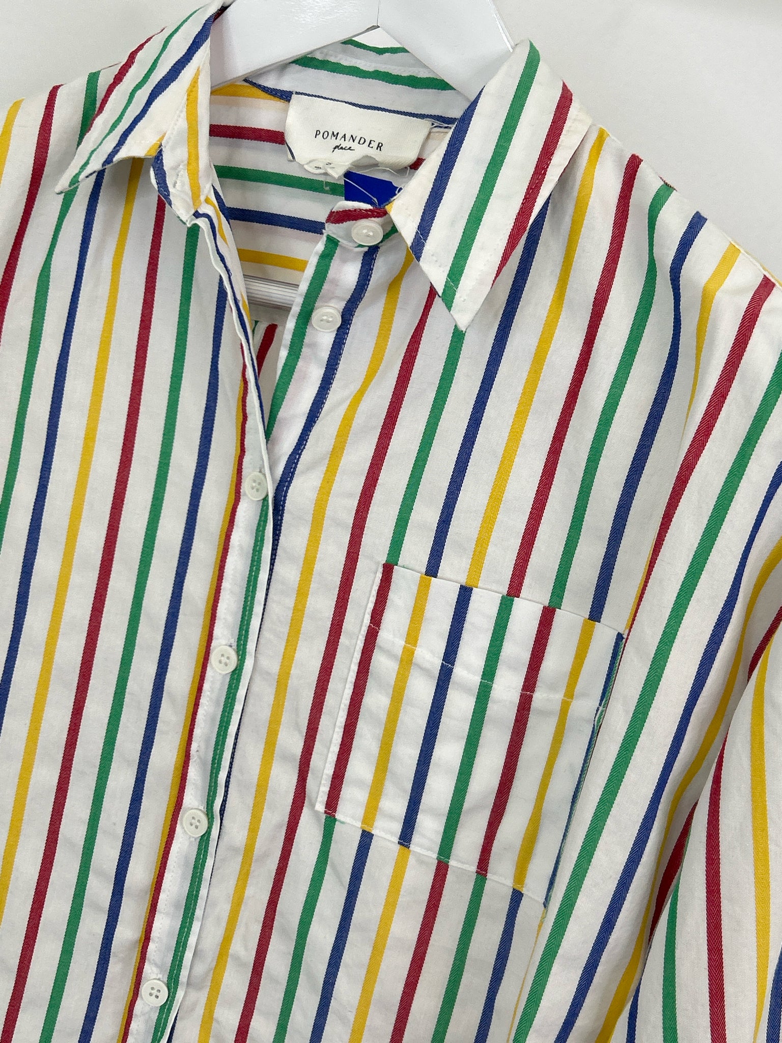 POMANDER PLACE Size S White Striped Women Shirt