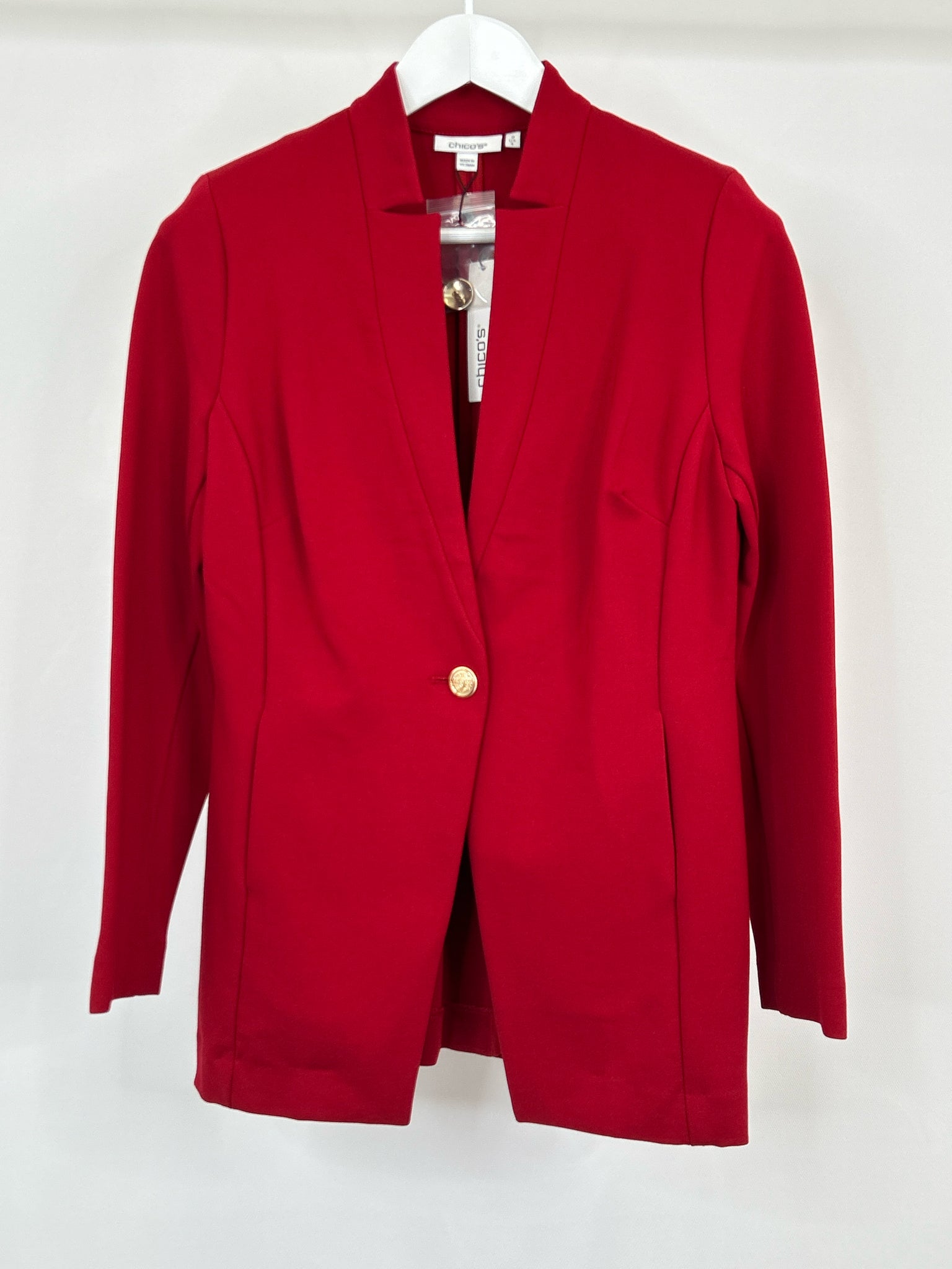 CHICO'S Size 4 Red Women Blazer