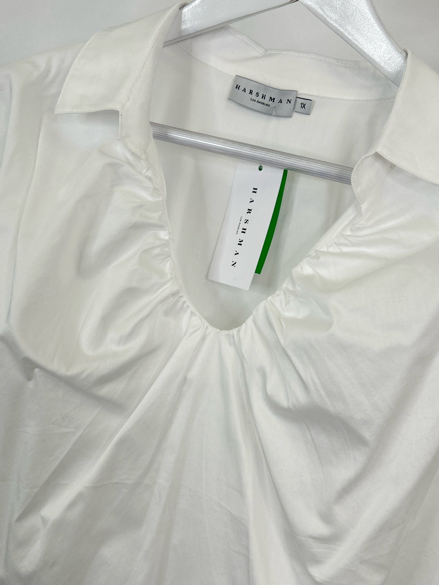 Harshman Size 1X White Women Blouse