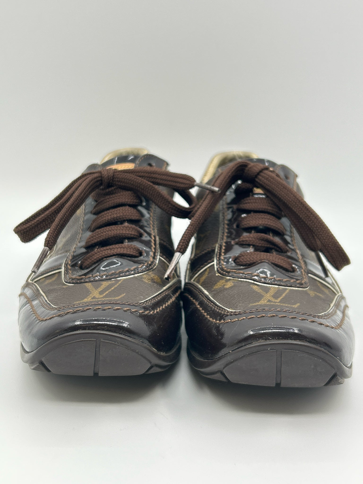 LOUIS VUITTON EU Size 38.5 Brown Women's Sneakers