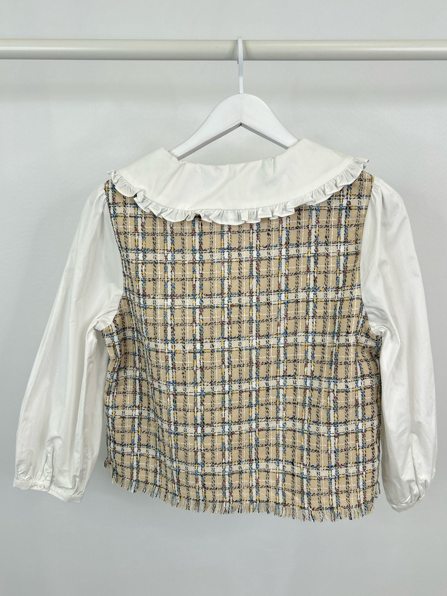 English Factory Size M WHITE AND BEIGE Women Blouse