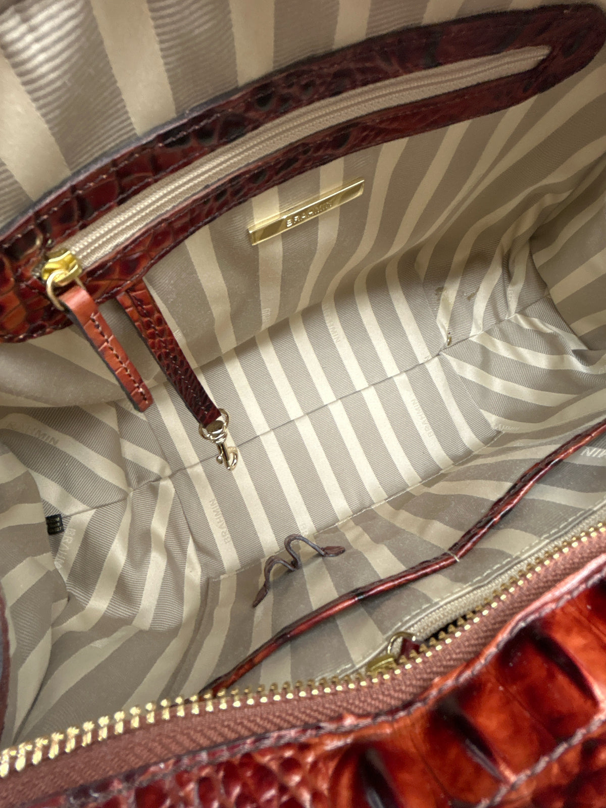 BRAHMIN IVORY AND BROWN Women Purse