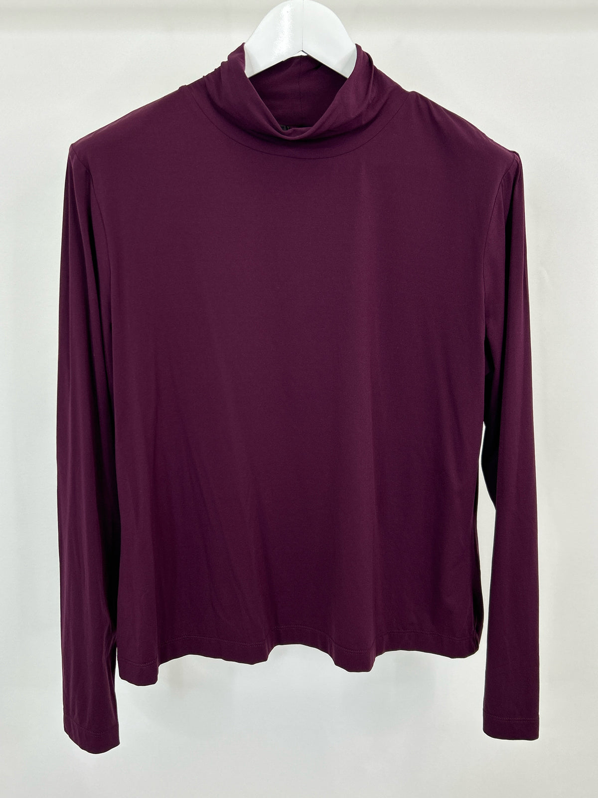 ST JOHN Size XL Plum Women Turtleneck