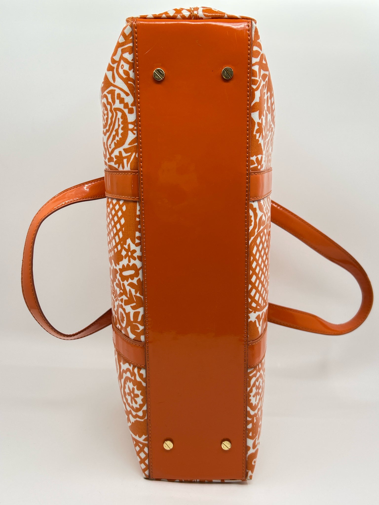 TORY BURCH ORANGE AND WHITE Women Tote