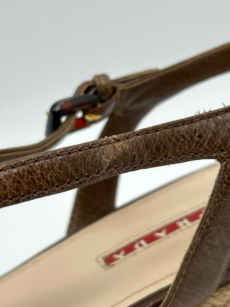 PRADA Size 39 Brown Women's Sandal