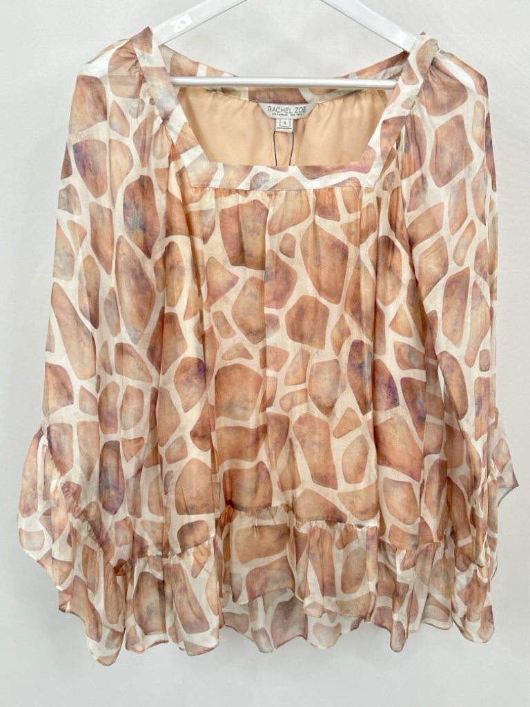 RACHEL ZOE Women Size S BEIGE AND WHITE Top