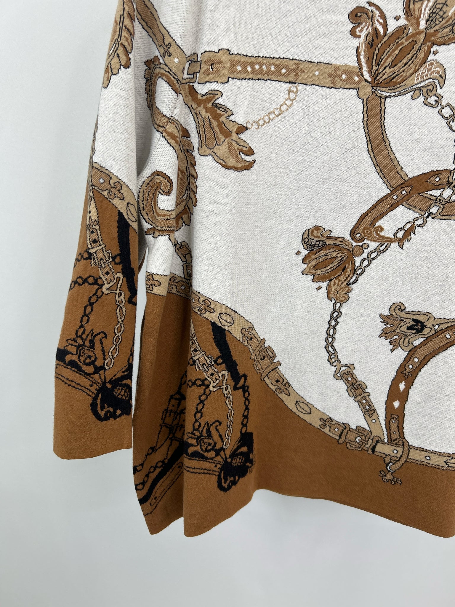 CHICO'S NWT Size XLP GRAY AND BROWN Women Sweater